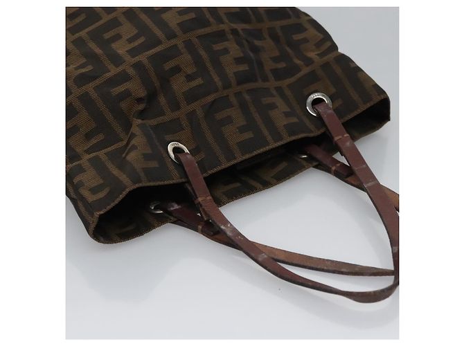 FENDI Zucca Canvas Handtasche braun schwarz silber Auth EC490 - Ansicht 4