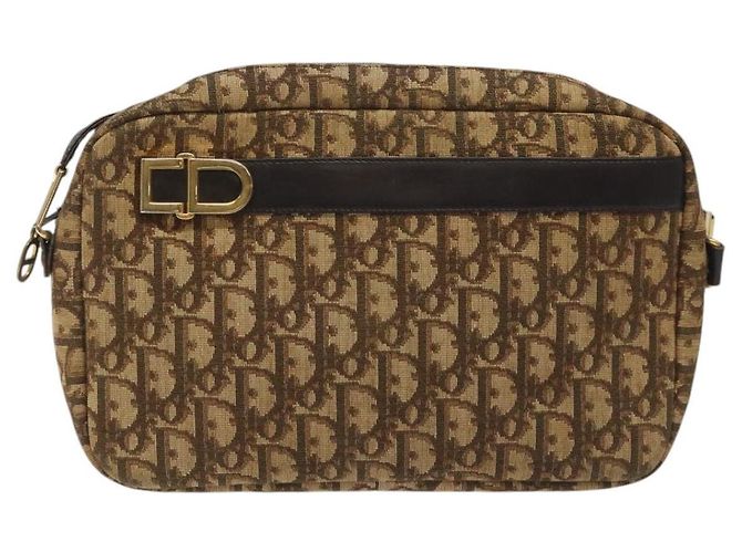 Borsa a spalla in tela Trotter Christian Dior marrone Auth EC573 - vista 10