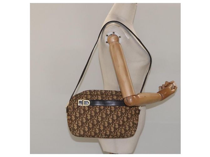 Borsa a spalla in tela Trotter Christian Dior marrone Auth EC573 - vista 16