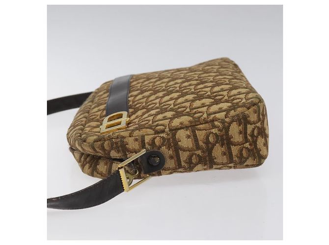 Borsa a spalla in tela Trotter Christian Dior marrone Auth EC573 - vista 3