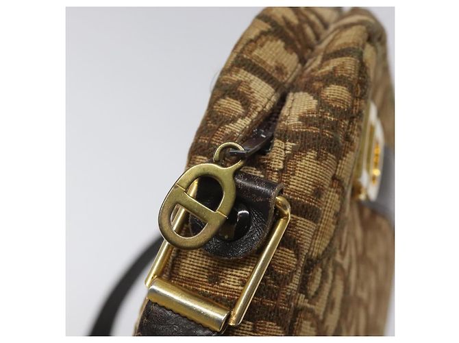 Borsa a spalla in tela Trotter Christian Dior marrone Auth EC573 - vista 7