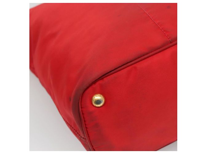 PRADA Borsa Tote in Nylon Rossa Oro Auth fm4463 Rosso D'oro - vista 16