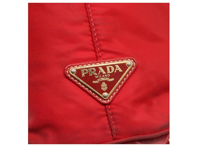 PRADA Borsa Tote in Nylon Rossa Oro Auth fm4463 Rosso D'oro - vista 17