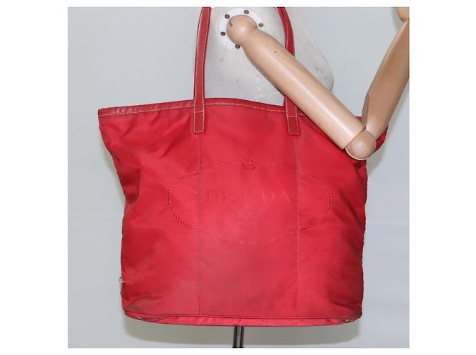 PRADA Borsa Tote in Nylon Rossa Oro Auth fm4463 Rosso D'oro - vista 22