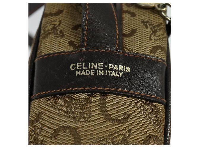 Céline Borsa a spalla Celine C Sulky in tela beige Auth BA757 - vista 6