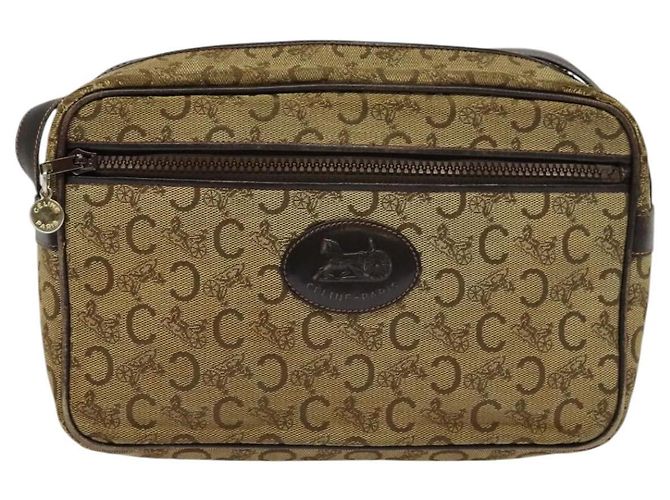 Céline Borsa a spalla Celine C Sulky in tela beige Auth BA757 - vista 9