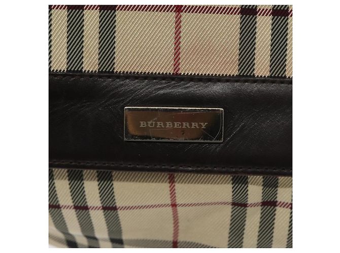 Borsa a spalla in tela Nova Check di BURBERRY beige Auth KD198 - vista 7