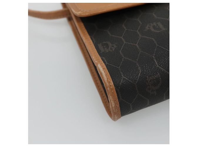 Borsa a spalla in tela a nido d'ape Christian Dior PVC nera e dorata Auth BA558 Nero D'oro - vista 12