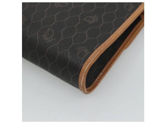 Borsa a spalla in tela a nido d'ape Christian Dior PVC nera e dorata Auth BA558 Nero D'oro - vista 13