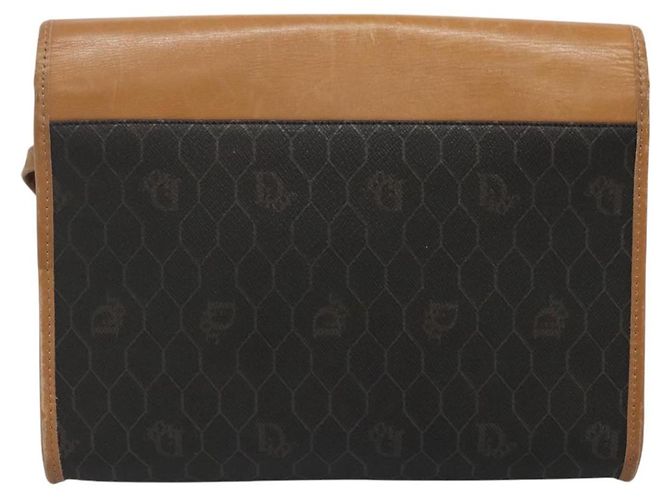Borsa a spalla in tela a nido d'ape Christian Dior PVC nera e dorata Auth BA558 Nero D'oro - vista 2