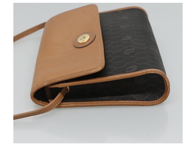 Borsa a spalla in tela a nido d'ape Christian Dior PVC nera e dorata Auth BA558 Nero D'oro - vista 4