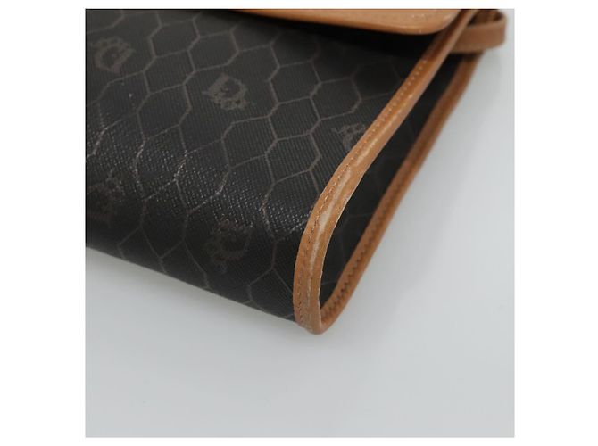 Borsa a spalla in tela a nido d'ape Christian Dior PVC nera e dorata Auth BA558 Nero D'oro - vista 7