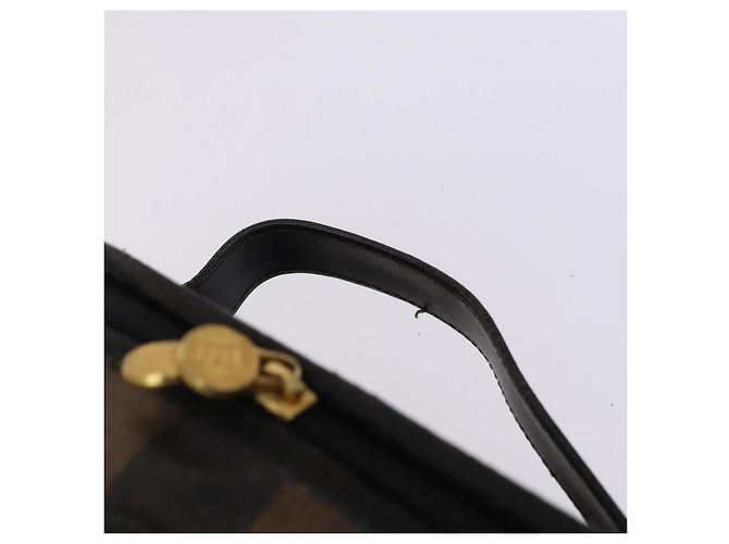 Borsa in tela Zucca Pecan FENDI Suede 4Set Rosa Marrone Nero Auth bs23233 - vista 10