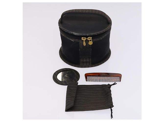 Borsa in tela Zucca Pecan FENDI Suede 4Set Rosa Marrone Nero Auth bs23233 - vista 13