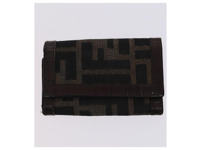 Borsa in tela Zucca Pecan FENDI Suede 4Set Rosa Marrone Nero Auth bs23233 - vista 20