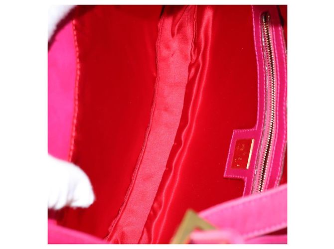 Borsa in tela Zucca Pecan FENDI Suede 4Set Rosa Marrone Nero Auth bs23233 - vista 8