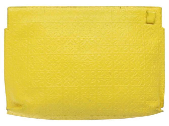 LOEWE Borsa Clutch Anagram Pelle Gialla Auth bs23522 Giallo - vista 2
