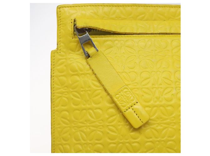 LOEWE Borsa Clutch Anagram Pelle Gialla Auth bs23522 Giallo - vista 6