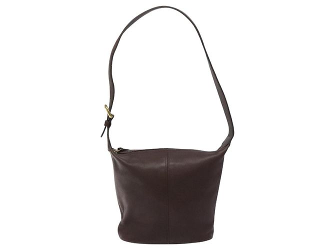 Borsa a Spalla Coach in Pelle Marrone Oro Auth am8019 D'oro - vista 11