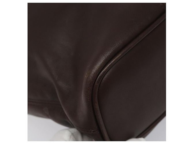 Borsa a Spalla Coach in Pelle Marrone Oro Auth am8019 D'oro - vista 13