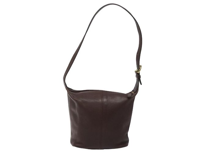 Borsa a Spalla Coach in Pelle Marrone Oro Auth am8019 D'oro - vista 2