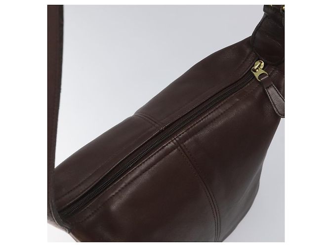Borsa a Spalla Coach in Pelle Marrone Oro Auth am8019 D'oro - vista 5