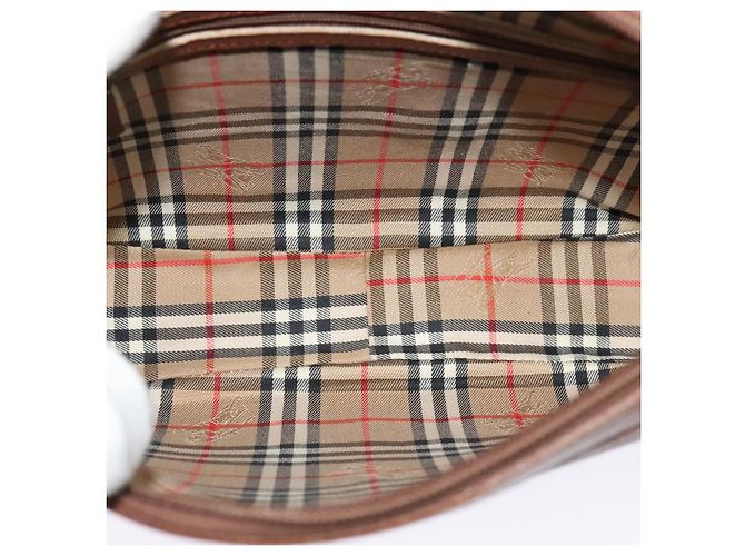 Autre Marque Bolsa de Ombro Burberrys de Couro Marrom Auth BA691 - vista 10
