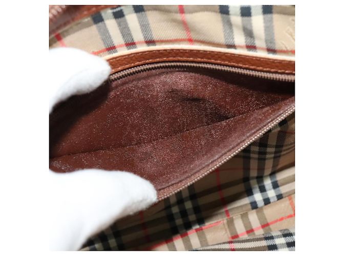 Autre Marque Bolsa de Ombro Burberrys de Couro Marrom Auth BA691 - vista 11