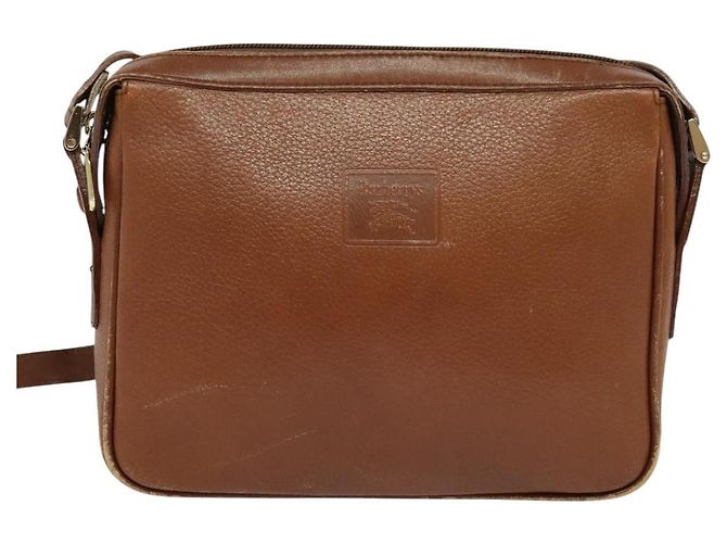 Autre Marque Bolsa de Ombro Burberrys de Couro Marrom Auth BA691 - vista 12