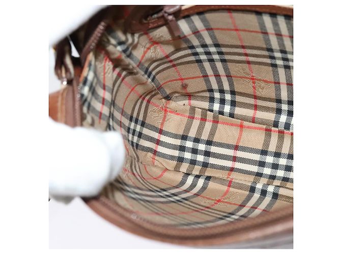 Autre Marque Bolsa de Ombro Burberrys de Couro Marrom Auth BA691 - vista 16