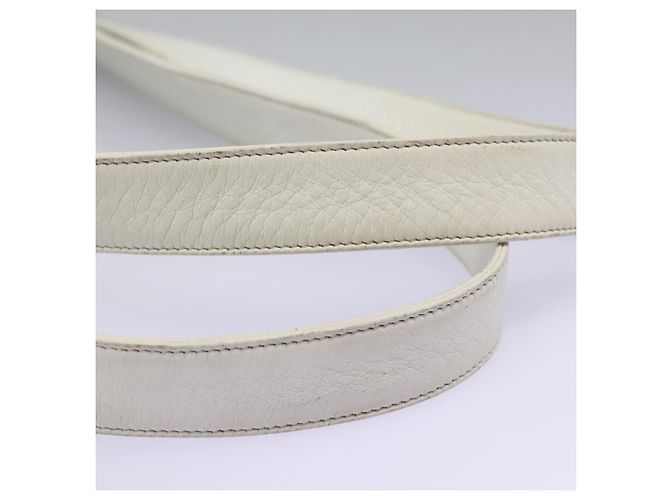 CHANEL Bolsa Tote Triple Coco Cadena Vinilo Cuero Blanco Oro CC Auth bs23423 Dorado - vista 11