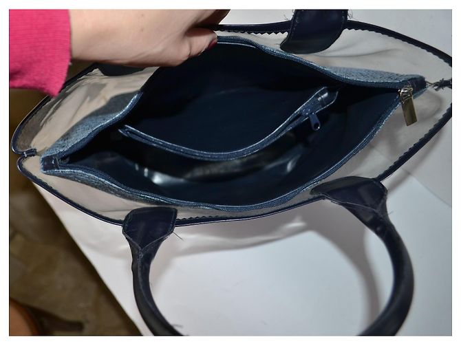 Borsa Rochas Blu in Plastica Trasparente - vista 6