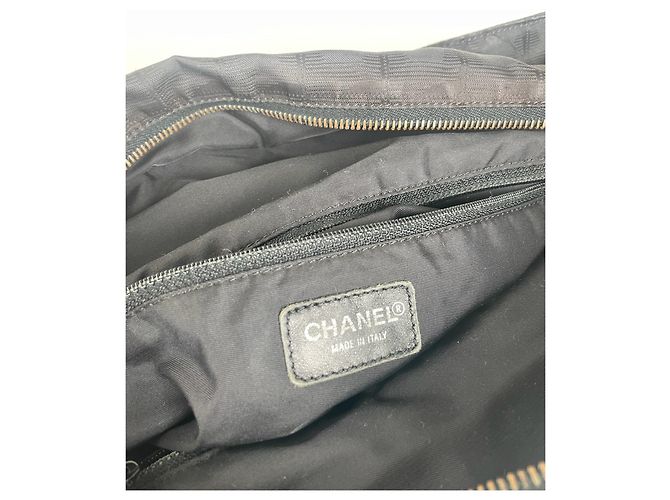 Vintage Chanel Monogramm Canvas Tasche Schwarz - Ansicht 2