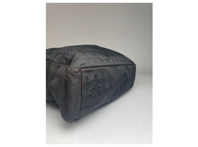 Vintage Chanel Monogramm Canvas Tasche Schwarz - Ansicht 5