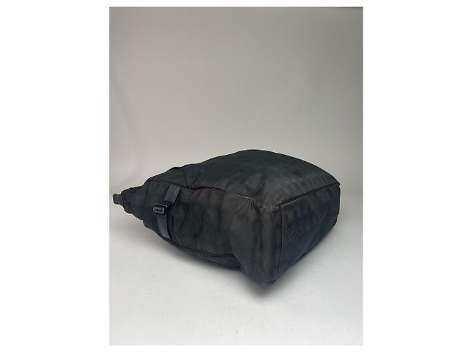 Vintage Chanel Monogramm Canvas Tasche Schwarz - Ansicht 7