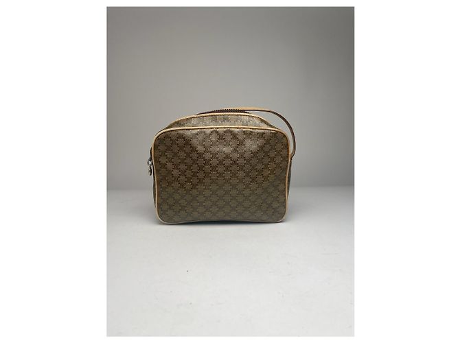 Céline Vintage Celine Paris Triomphe Leder Monogramm Tasche Verde - vista 10