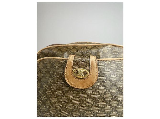 Céline Vintage Celine Paris Triomphe Leder Monogramm Tasche Verde - vista 11