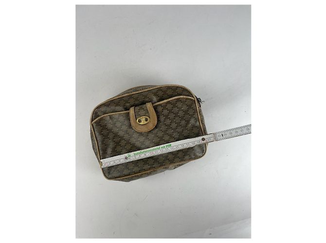 Céline Vintage Celine Paris Triomphe Leder Monogramm Tasche Verde - vista 14