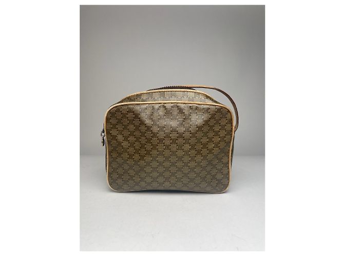 Céline Vintage Celine Paris Triomphe Leder Monogramm Tasche Verde - vista 3