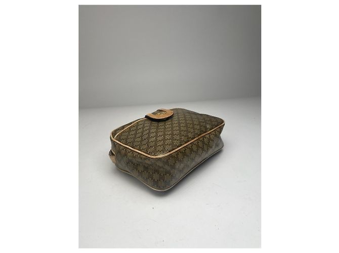 Céline Vintage Celine Paris Triomphe Leder Monogramm Tasche Verde - vista 5