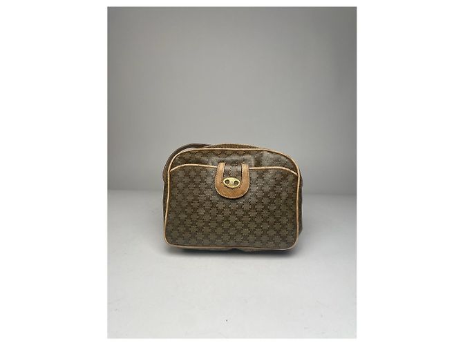 Céline Vintage Celine Paris Triomphe Leder Monogramm Tasche Verde - vista 6