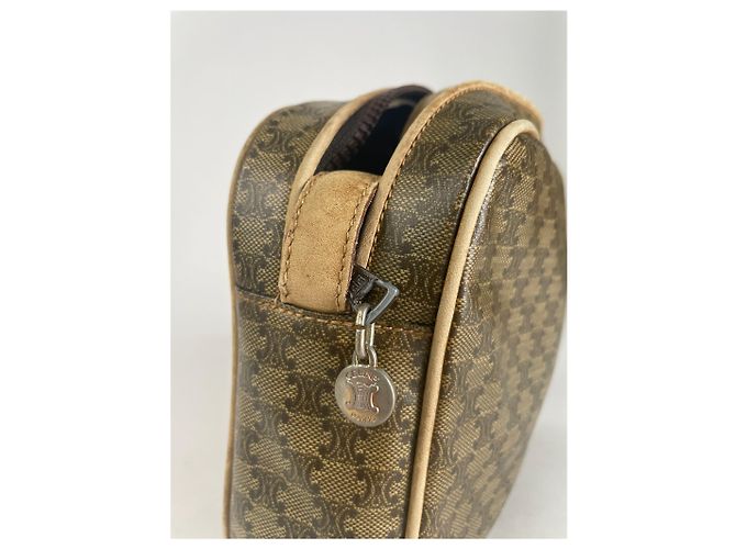 Céline Vintage Celine Paris Triomphe Leder Monogramm Tasche Verde - vista 9