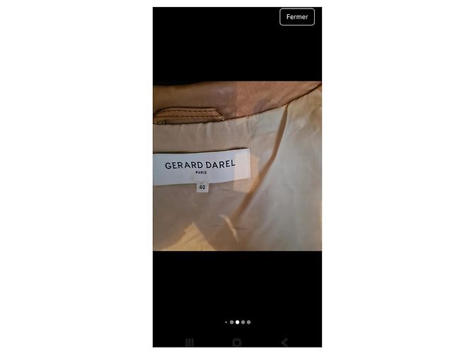 Autre Marque Gérard Darel Lederjacke Beige Lammleder Größe 40 - Ansicht 7