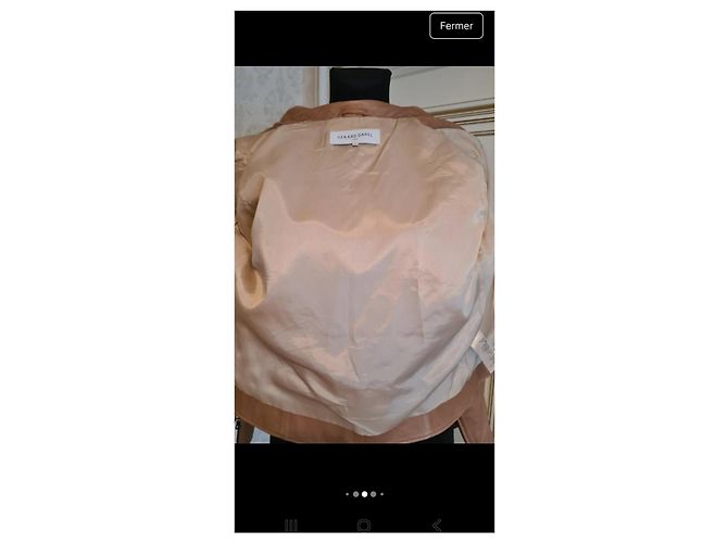 Autre Marque Gérard Darel Lederjacke Beige Lammleder Größe 40 - Ansicht 8