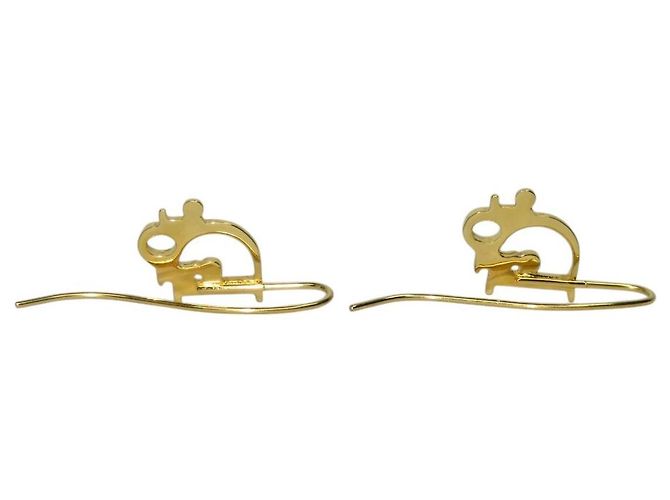 Orecchini a cerchio dorati con logo Christian Dior D'oro - vista 4