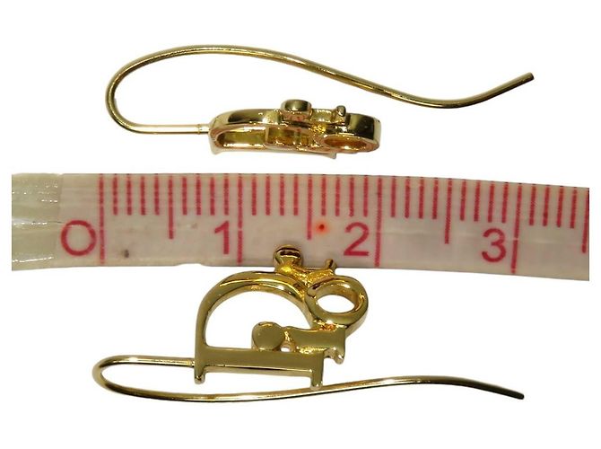 Orecchini a cerchio dorati con logo Christian Dior D'oro - vista 8
