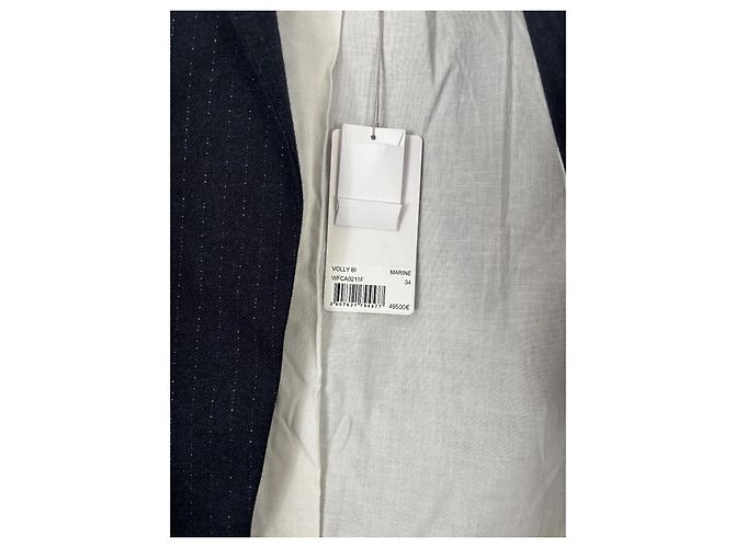 Zadig & Voltaire Blazer Dunkelblau Baumwolle Wolle Marineblau - Ansicht 3