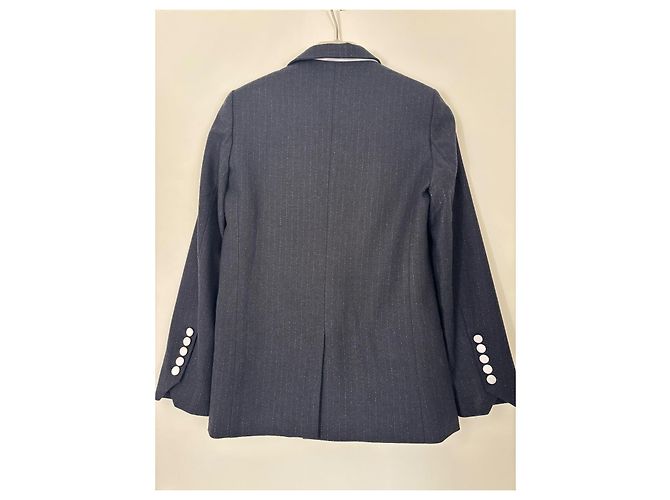 Zadig & Voltaire Blazer Dunkelblau Baumwolle Wolle Marineblau - Ansicht 5