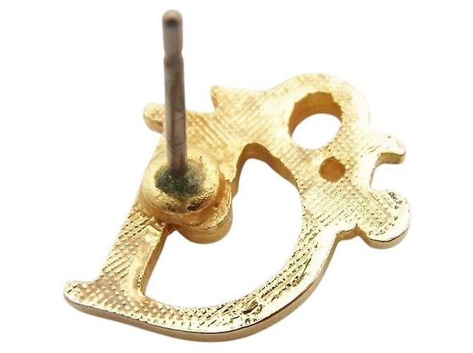 Orecchini a cerchio dorati con logo Christian Dior D'oro - vista 5