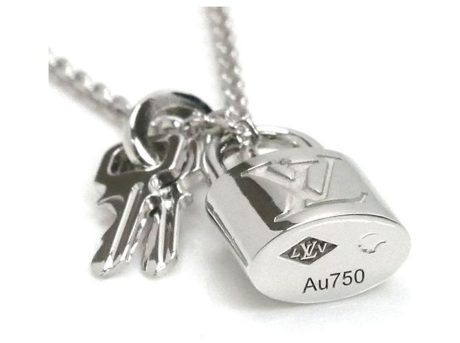 Collana con pendente Lockit in oro bianco K18WG Louis Vuitton - vista 3